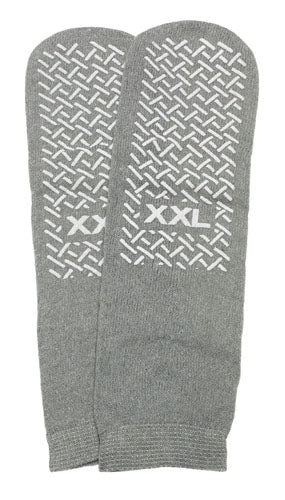 Slipper Socks; XXL Grey Pair Men's 12-13