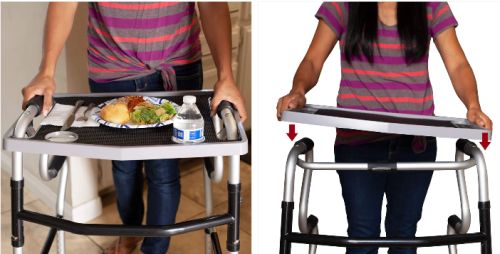 Walker Tray w/ Grip Mat Gray Gray
