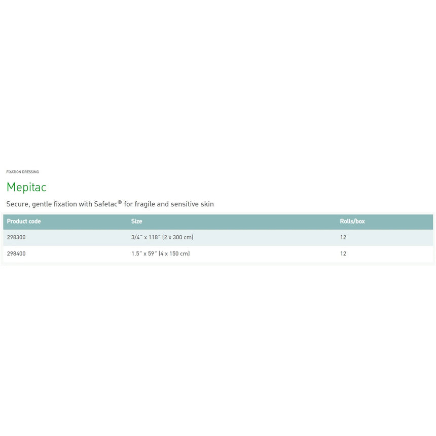 Mepitac® Silicone Medical Tape, 8/10 Inch x 3-1/3 Yard Mepitac®