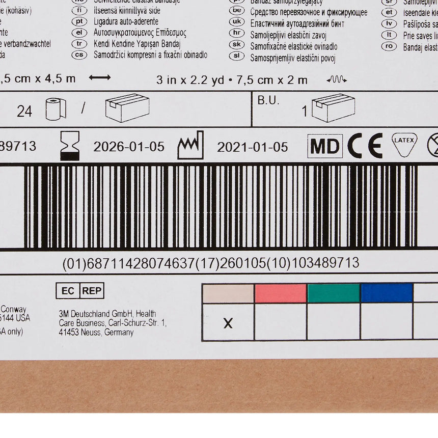 3M™ Coban™ Self-adherent Closure Cohesive Bandage, 3 Inch x 5 Yard, Tan 3M™ Coban™