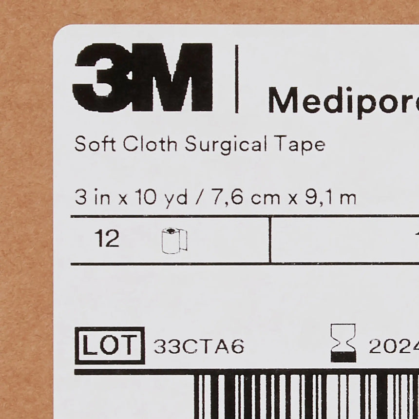3M™ Medipore™ H Cloth Medical Tape, 3 Inch x 10 Yard, White 3M™ Medipore™ H
