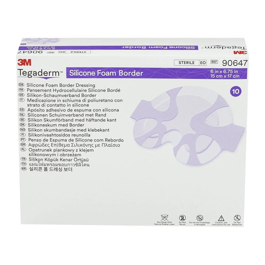 3M™ Tegaderm™ Silicone Foam Dressing, 6 x 6-3/4 Inch Sacral 3M™ Tegaderm™