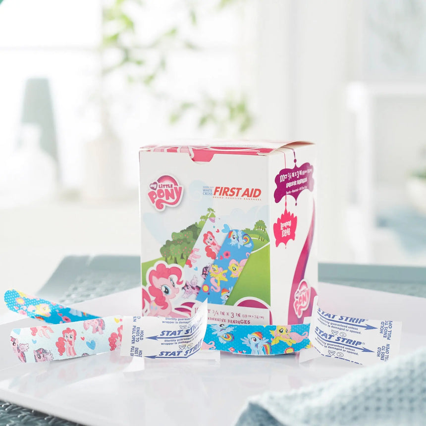 American® White Cross Stat Strip® Kid Design (My Little Pony) Adhesive Strip, 3/4 x 3 Inch - getMovility