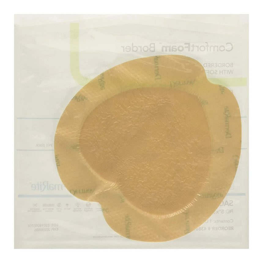 ComfortFoam™ Border Silicone Adhesive with Border Silicone Foam Dressing, 7-1/5 x 7-1/5 Inch Sacral ComfortFoam™ Border