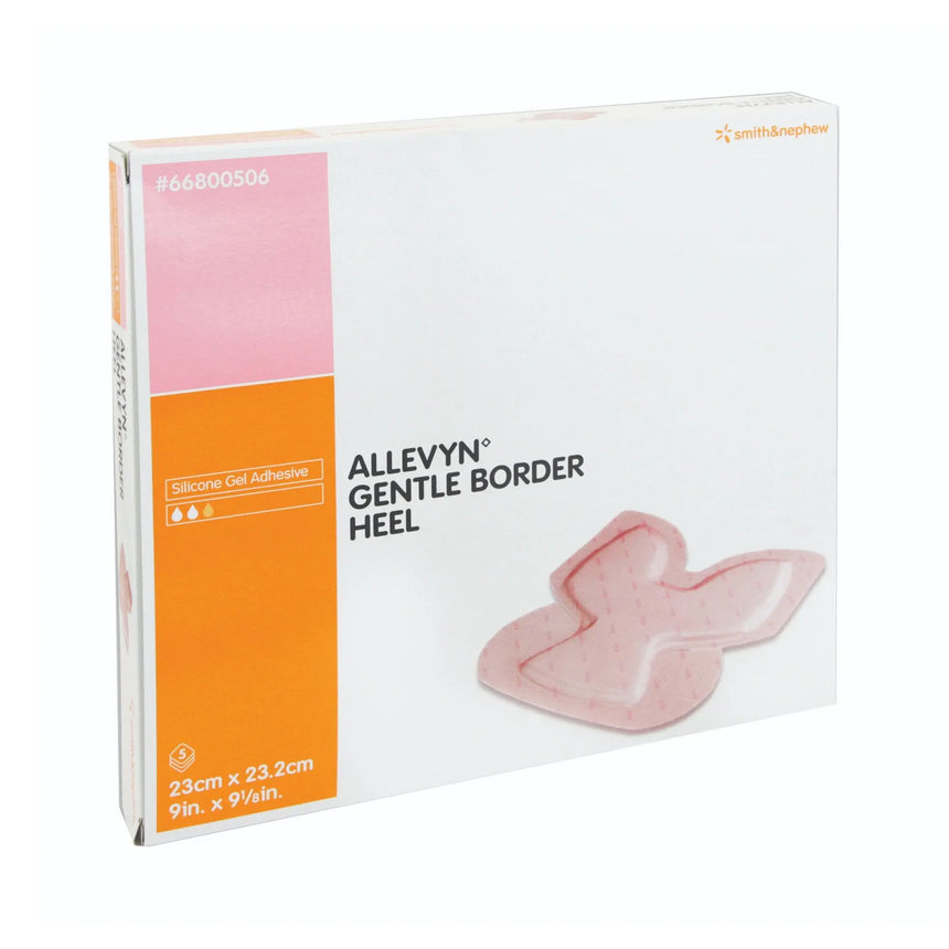 Allevyn Gentle Border Heel Silicone Gel Adhesive with Border Silicone Foam Dressing, 9 x 9-1/8 Inch Allevyn Gentle Border Heel