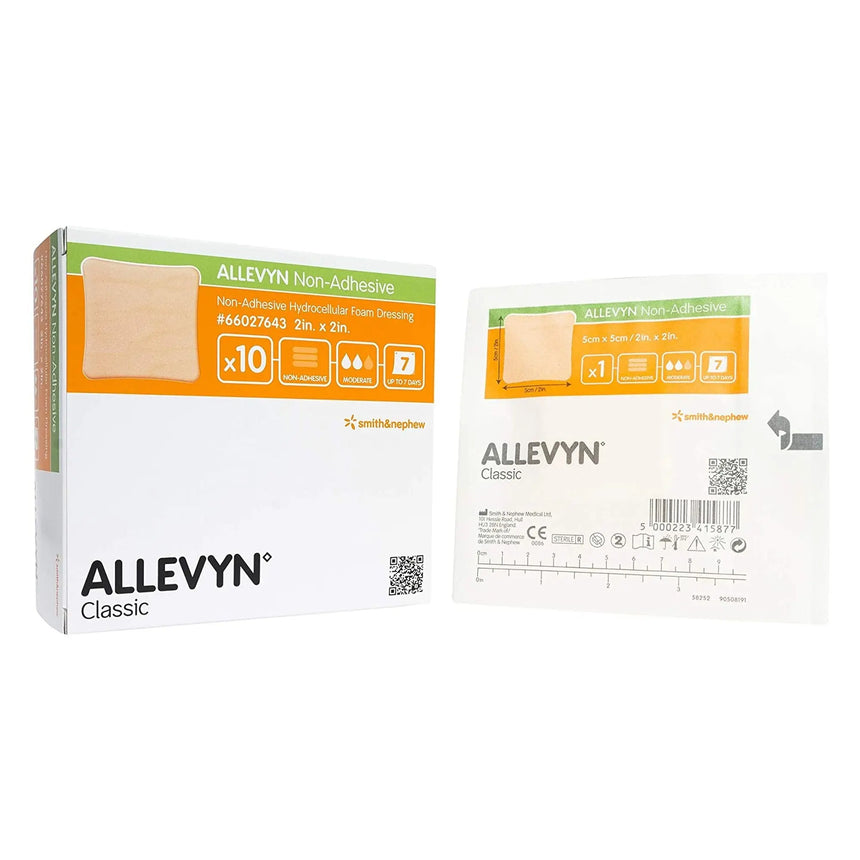 Allevyn Classic Nonadhesive without Border Foam Dressing, 2 x 2 Inch Allevyn