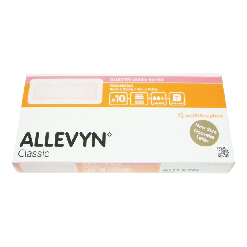 Allevyn Gentle Border Silicone Foam Dressing, 4 x 10 Inch Allevyn Gentle Border