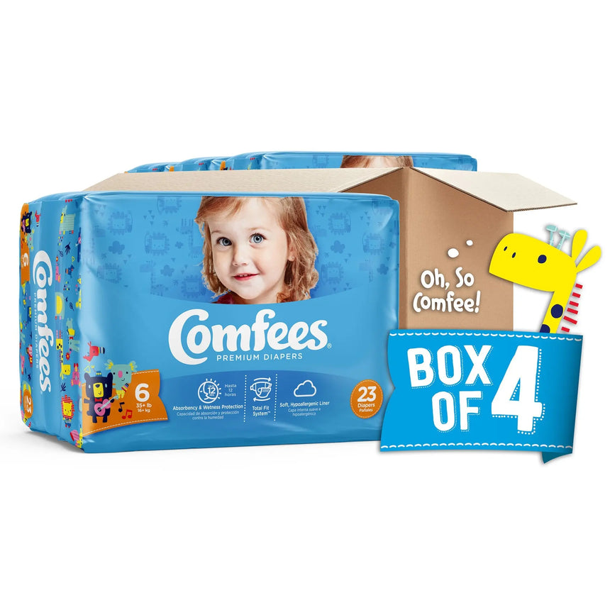 Attends Comfees Premium Baby Diapers, Tab Closure, Kid Design, Size 6 Comfees®
