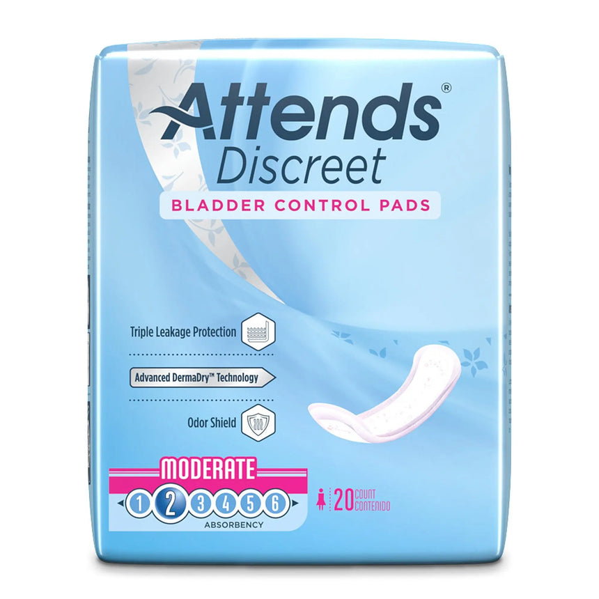 Attends® Discreet Women's Moderate Bladder Control Pad, 10½-Inch Length Attends® Discreet