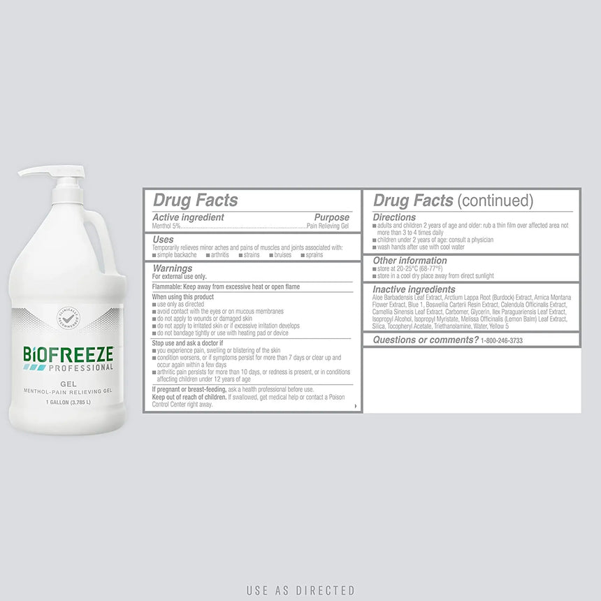Biofreeze Professional Pain Relieving Gel, 1 Gallon Pump Bottle Biofreeze® Professional