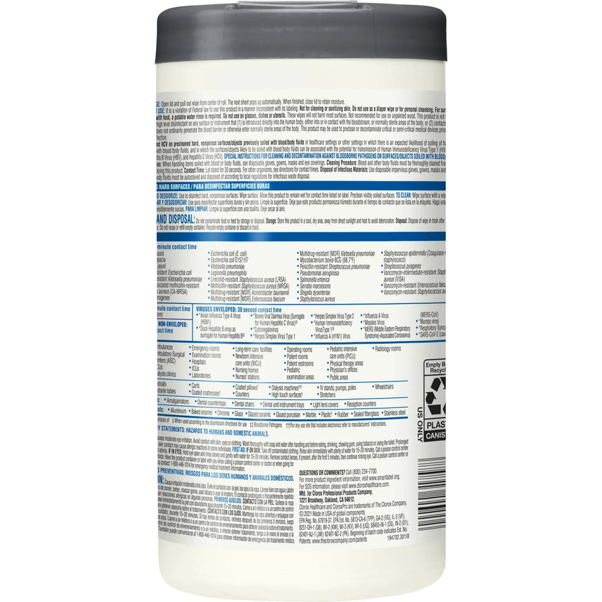 Clorox Healthcareยฎ VersaSureยฎ Surface Disinfectant Wipes, 150 Count Cannister Clorox Healthcareยฎ VersaSureโข