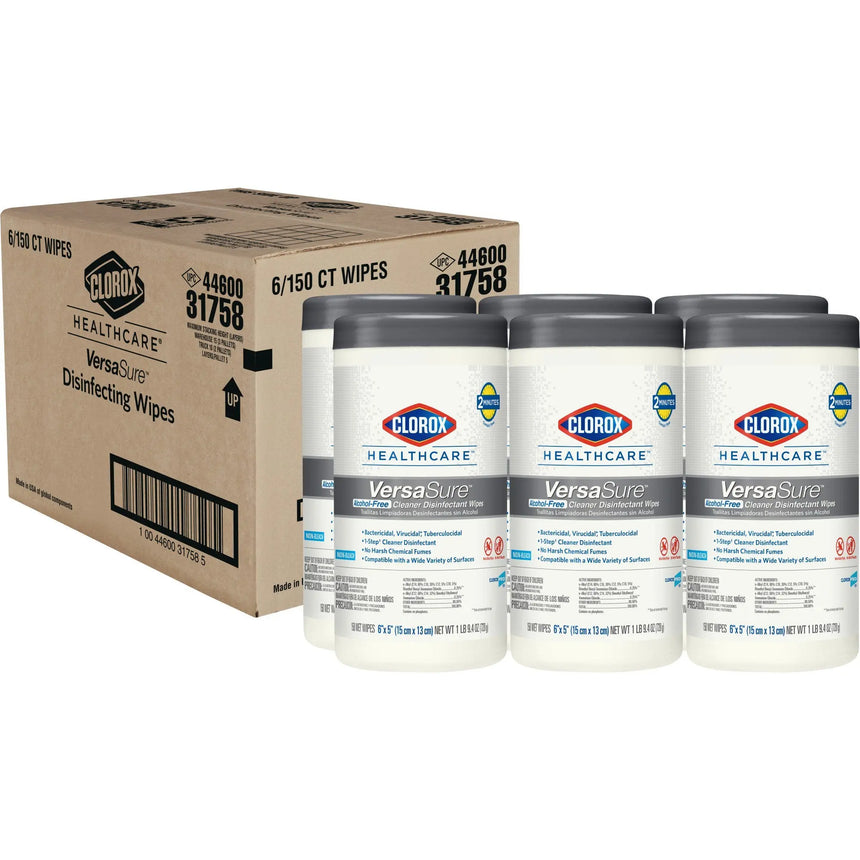 Clorox Healthcareยฎ VersaSureยฎ Surface Disinfectant Wipes, 150 Count Cannister Clorox Healthcareยฎ VersaSureโข