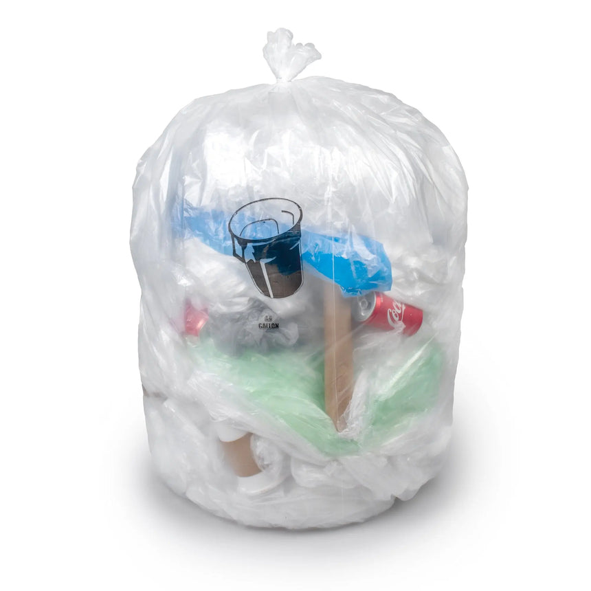Colonial Bag Heavy Duty Trash Bag, Clear, 15 gal. Colonial Bag