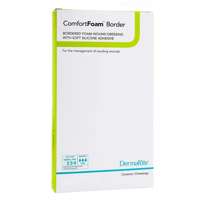 ComfortFoam™ Border Silicone Adhesive with Border Silicone Foam Dressing, 7 x 7 Inch ComfortFoam™ Border
