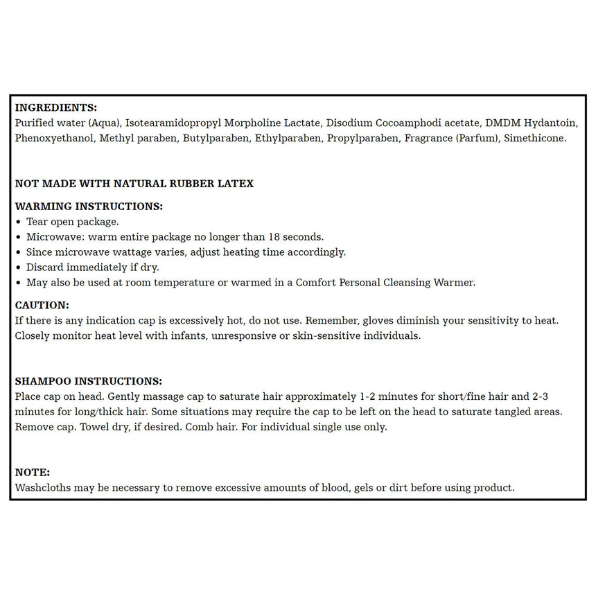 Comfort® Rinse-Free Shampoo Cap, Powder Scent Comfort®