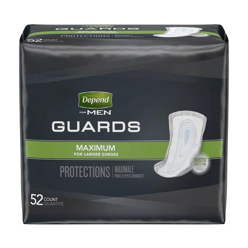 Depend Guards Incontinence Pads, Disposable, Maximum Absorbency, 12" Length - getMovility