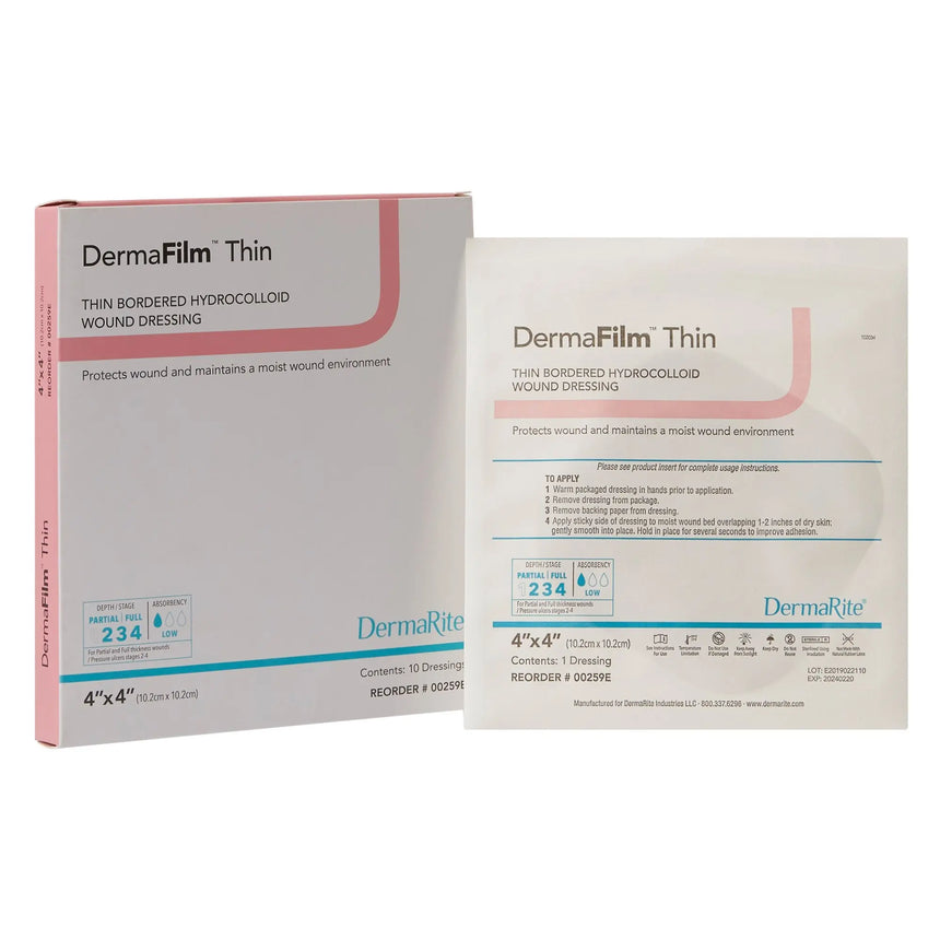 DermaFilm® Hydrocolloid Dressing, 4 x 4 Inch DermaFilm®