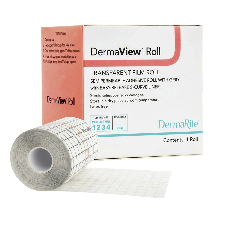 DermaView™ Transparent Film Dressing, 4 Inch x 11 Yard DermaView™