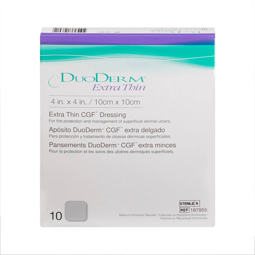 DuoDerm® Extra Thin Hydrocolloid Dressing, 4 x 4 Inch DuoDERM® Extra Thin