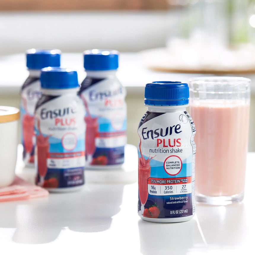 Ensure® Plus Nutrition Shake, Strawberry, 8-ounce bottle Ensure® Plus Nutrition Shake