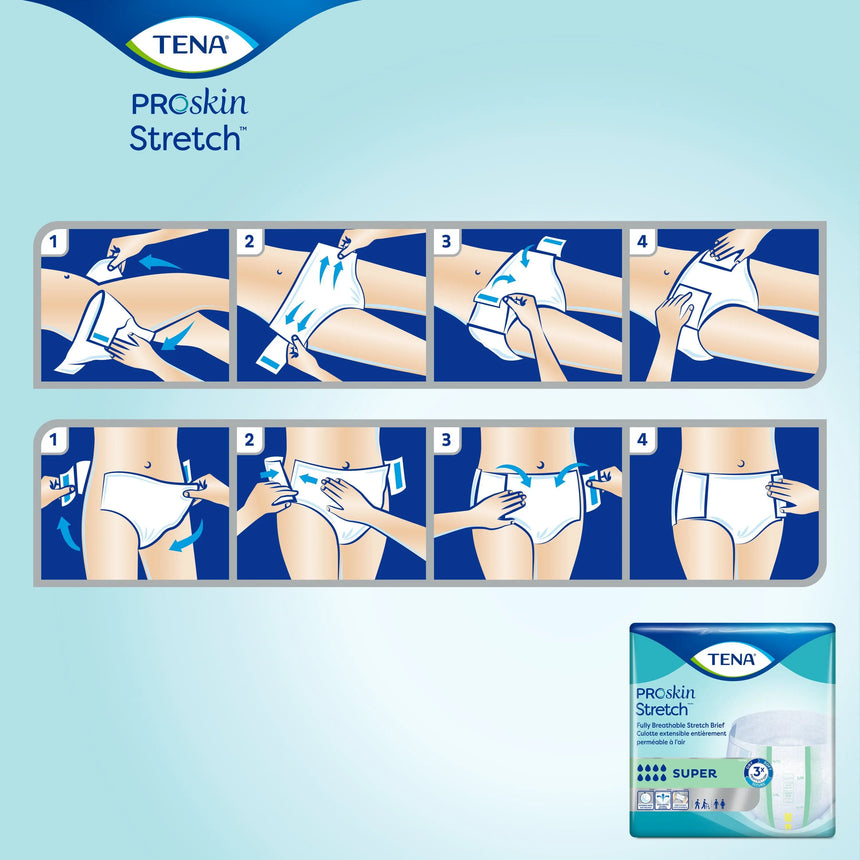 Tena® Stretch™ Super Incontinence Brief, Large / Extra Large TENA ProSkin Stretch™ Super