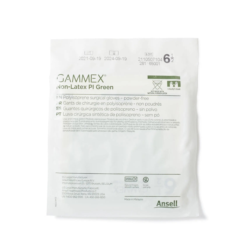 Gammex® Non-Latex PI Green Polyisoprene Surgical Glove, Size 6.5, Light Green GAMMEX® Non-Latex PI Green