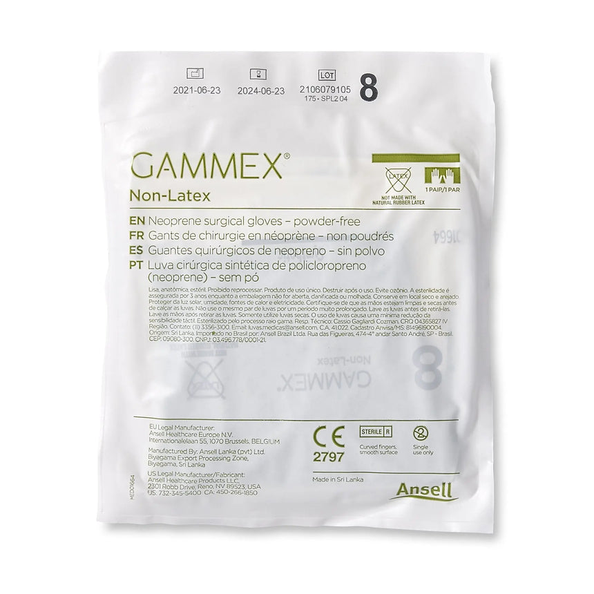 Gammex® Non-Latex Polyisoprene Surgical Glove, Size 8, Green GAMMEX® Non-Latex