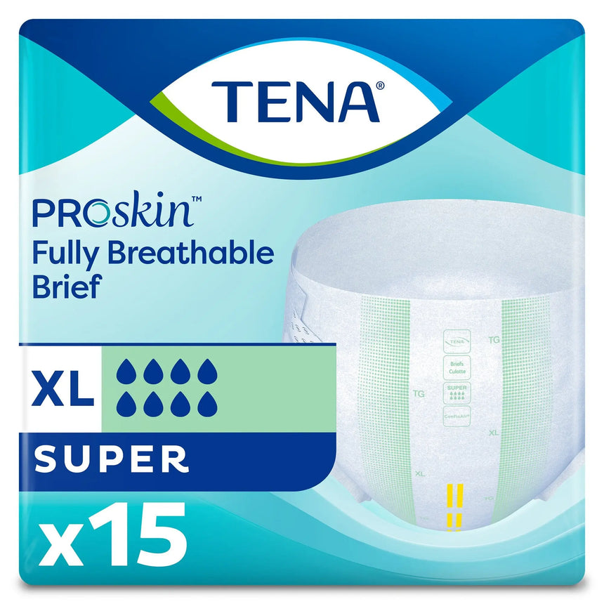 TENA Super Adult Heavy-Absorbent Incontinence Brief, X-large, 60" to 64" Waist / Hip TENA ProSkin™ Super