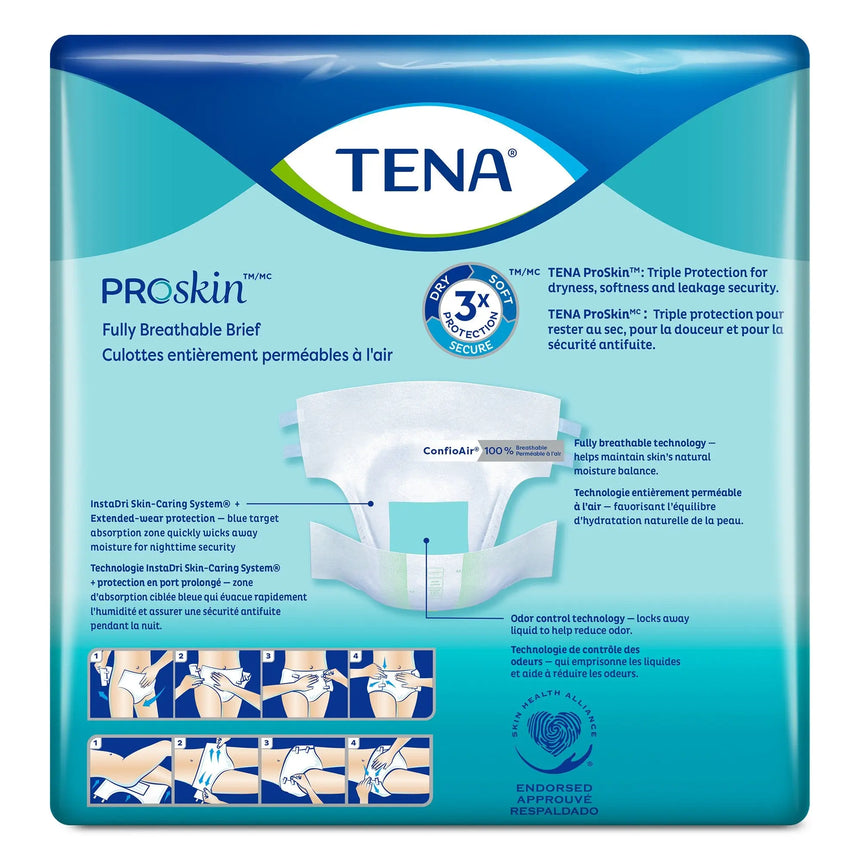 TENA Super Adult Heavy-Absorbent Incontinence Brief, X-large, 60" to 64" Waist / Hip TENA ProSkin™ Super
