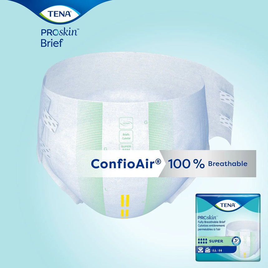 TENA Super Adult Heavy-Absorbent Incontinence Brief, X-large, 60" to 64" Waist / Hip TENA ProSkin™ Super