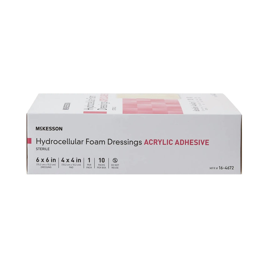 McKesson Acrylic Adhesive with Border Foam Dressing, 6 x 6 Inch McKesson