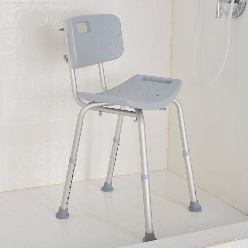 McKesson Aluminum Bath Bench, 15½ – 19½ Inch Height - getMovility