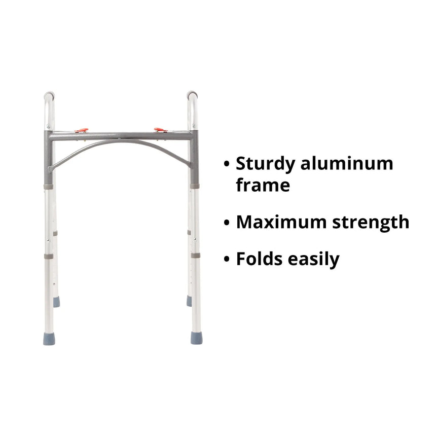 McKesson Aluminum Folding Walker, 32 – 39 Inch Height McKesson