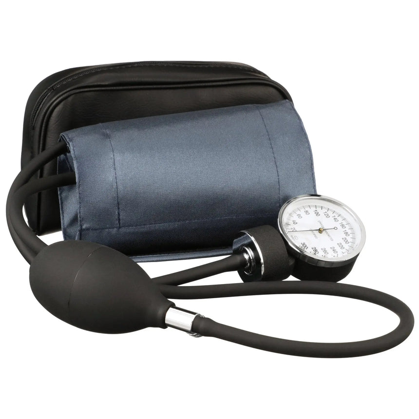 McKesson Brand Aneroid Sphygmomanometer with Cuff, 2-Tube, Pocket-Size, Handheld, Adult Medium Cuff, Navy - getMovility