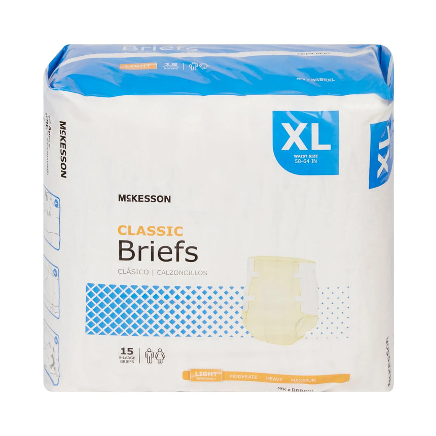 McKesson Classic Light Absorbency Incontinence Brief, Extra Large McKesson Classic