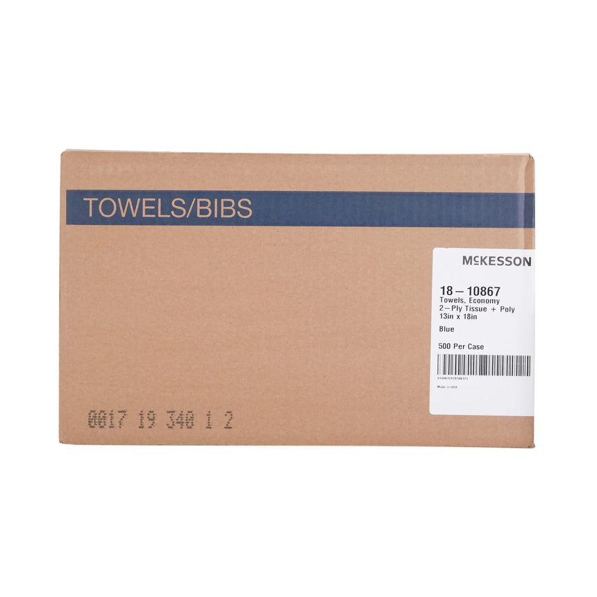 McKesson Deluxe Nonsterile Blue Procedure Towel, 13 x 18 Inch McKesson