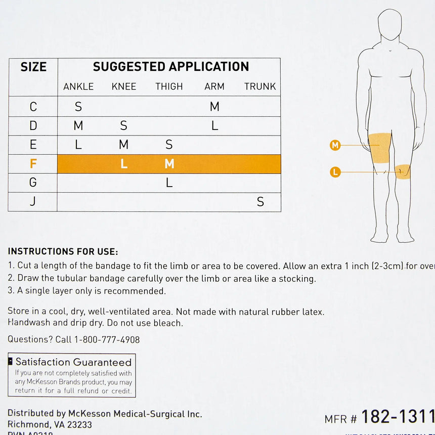 McKesson Elastic Tubular Support Bandage, 4 Inch x 11 Yard McKesson Spandagrip™