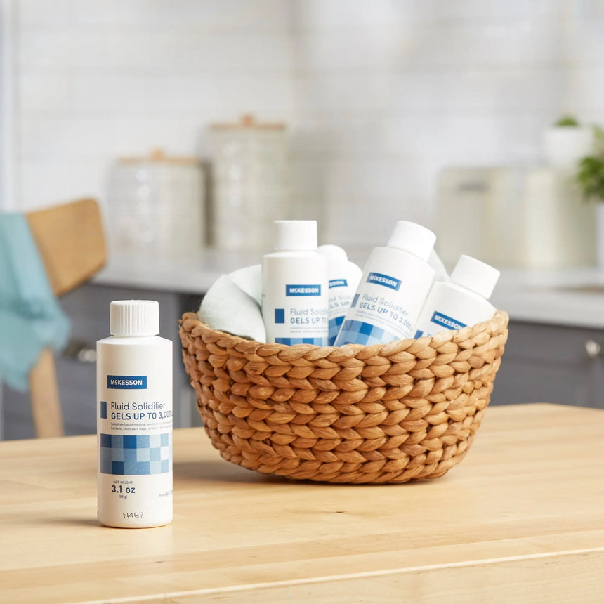 McKesson Fluid Solidifier - Fast, Effective, Gels up to 3,000 cc - Screw Cap Bottle, 3.1 oz McKesson