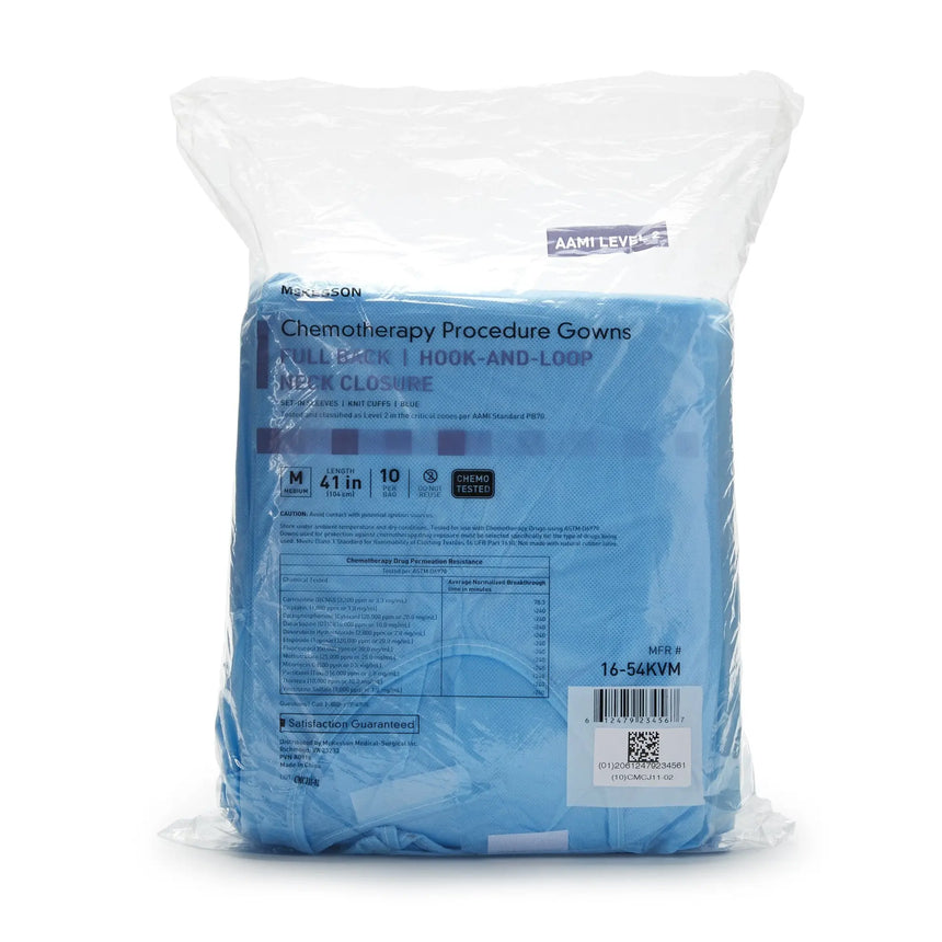 McKesson Full Back Chemotherapy Procedure Gown, Medium McKesson