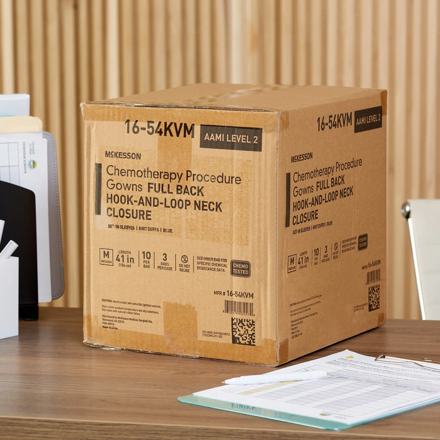 McKesson Full Back Chemotherapy Procedure Gown, Medium McKesson