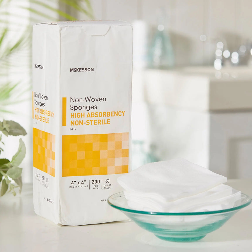 McKesson NonSterile Nonwoven Sponge, 4 x 4 Inch McKesson