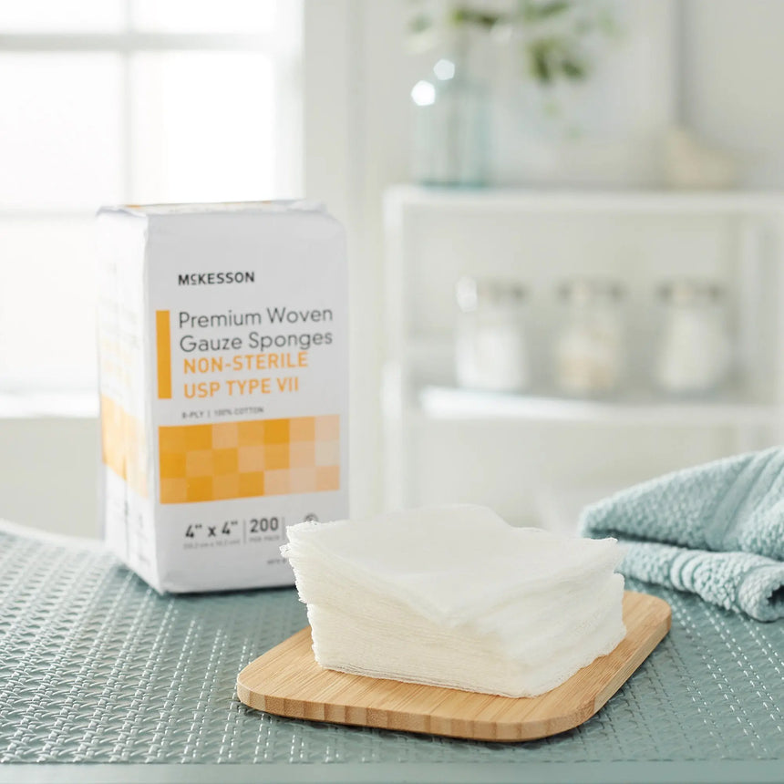 McKesson NonSterile USP Type VII Gauze Sponge, 4 x 4 Inch McKesson