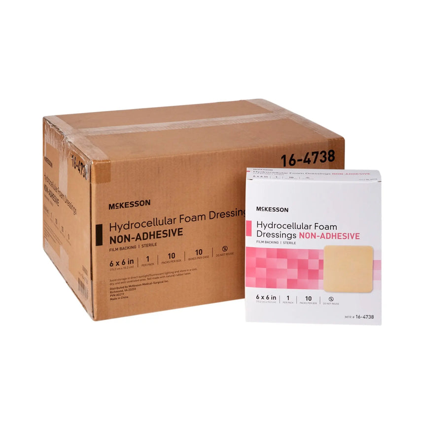 McKesson Nonadhesive without Border Foam Dressing, 6 x 6 Inch McKesson
