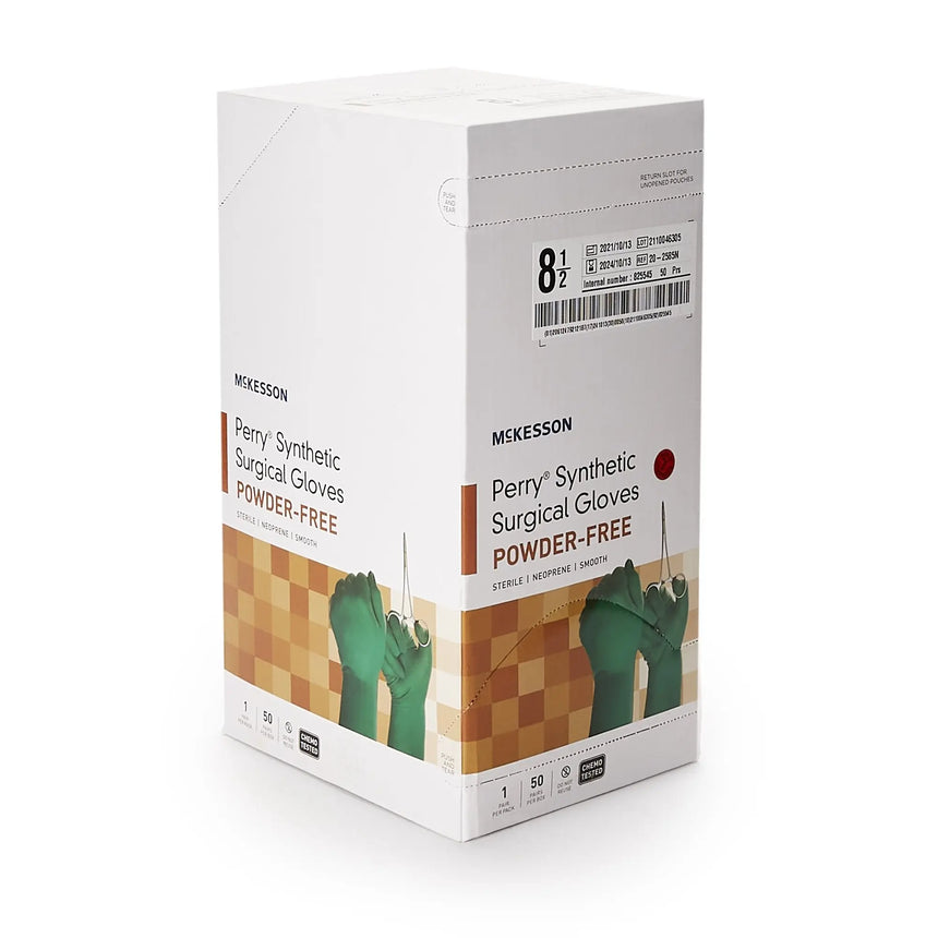 McKesson Perry® Performance Plus Polychloroprene Surgical Glove, Size 8.5, Dark Green McKesson Perry® Performance Plus