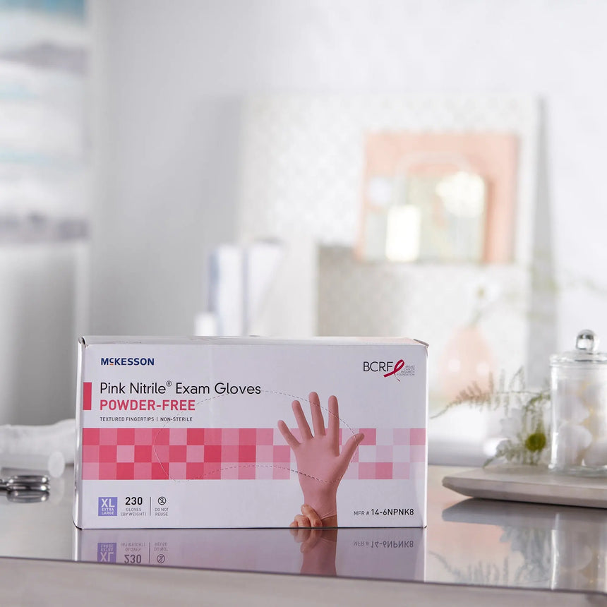 McKesson Pink Nitrile® Nitrile Exam Glove, Large, Pink McKesson Pink Nitrile®