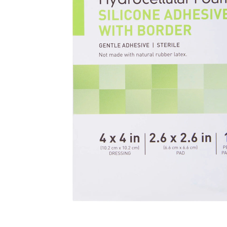 McKesson Silicone Adhesive with Border Silicone Foam Dressing, 4 x 4 Inch McKesson