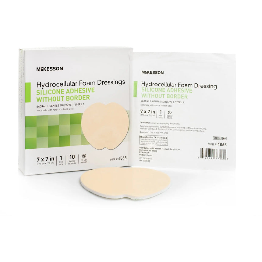 McKesson Silicone Gel Adhesive without Border Silicone Foam Dressing, 7 x 7 Inch Sacral McKesson