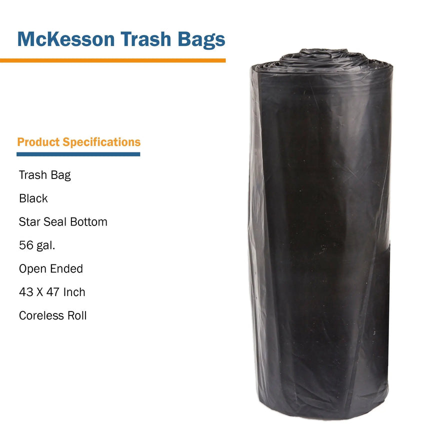 McKesson Super Heavy Duty Trash Bag, Black, 56 gal. McKesson