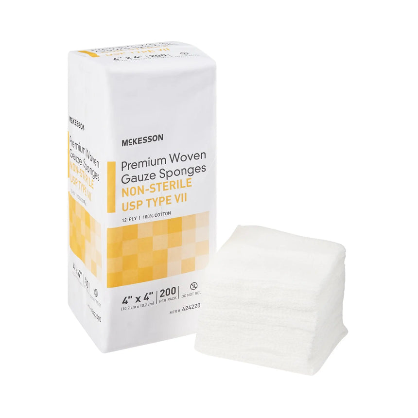 McKesson USP Type VII Gauze Sponge, 4 x 4 Inch, 12-Ply McKesson