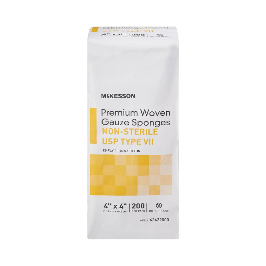 McKesson USP Type VII Gauze Sponge, 4 x 4 Inch, 12-Ply McKesson